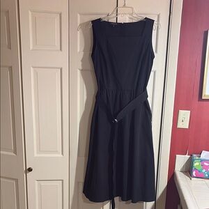 Lafayette 148 New York Black Dress Square Neck Sleeveless